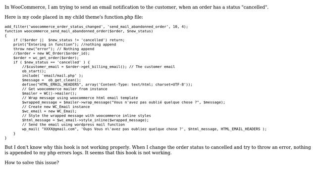 Wordpress: Send a custom notification to customer on WooCommerce cancelled order status смотреть онлайн