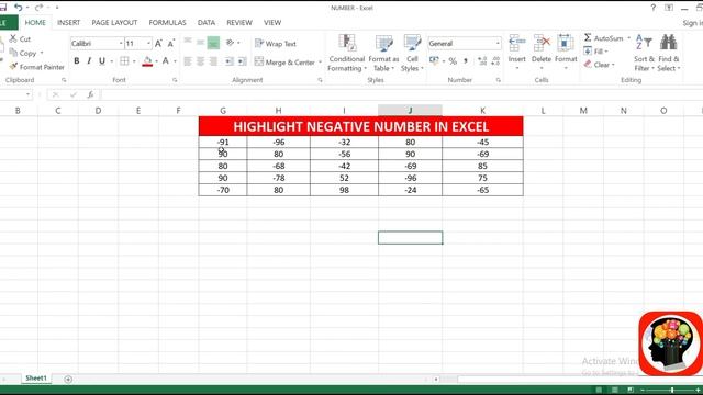 HIGHLIGHT NEGATIVE NUMBER CELL IN EXCEL смотреть онлайн
