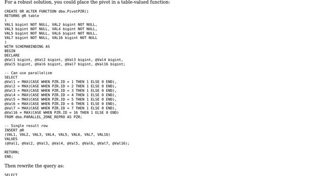 Databases: How can I get rid of an unhelpful parallel branch when unpivoting a single row? смотреть онлайн