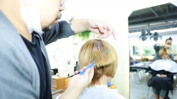 SUB)세련되고 입체적인 감성 보브커트, 보브단발, how to cut korean graduated bob haircut, 청담동 여자숏컷 | 마스터콴