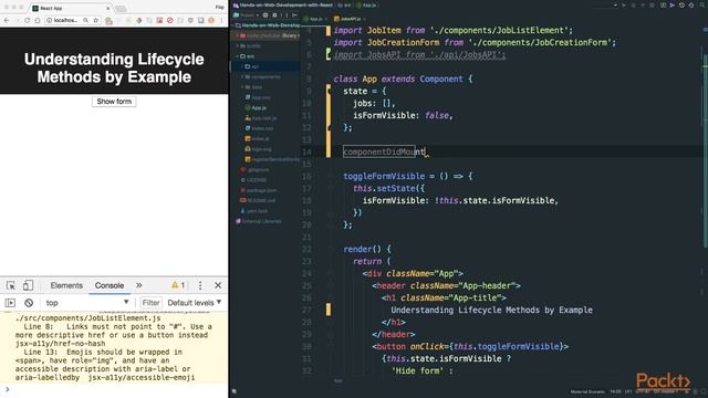 Hands-on Web Development with React: Understanding Lifecycle Methods by Example|packtpub.com смотреть онлайн