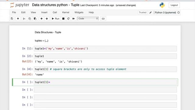 Python class 10 Data structures - Tuple immutable indexing concatenation of tuples| limitations смотреть онлайн