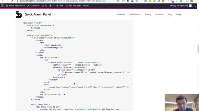 Save Order with Products: Master-Detail Form in Laravel + jQuery смотреть онлайн
