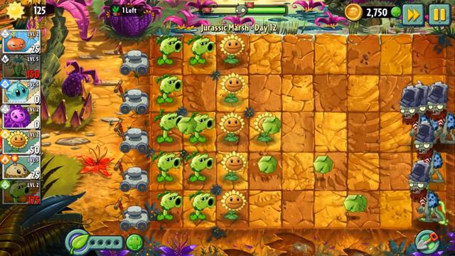 Прохождение Растения против зомби 2, Юрское Болото, 12-й день смотреть онлайн