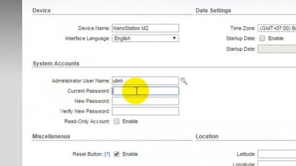 Nanostation M2 | How to change default password