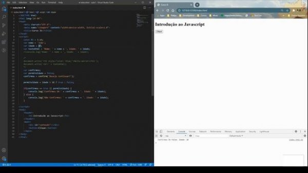 Curso Javascript - Aula 3 - If Else, For, While e Do While