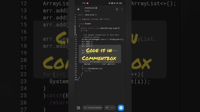 Basic ArrayList in java #coderworld #java #sorts смотреть онлайн
