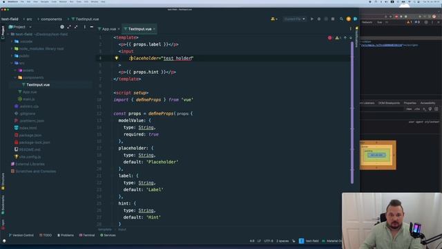 Vue.js 3 Custom input text-field component. смотреть онлайн