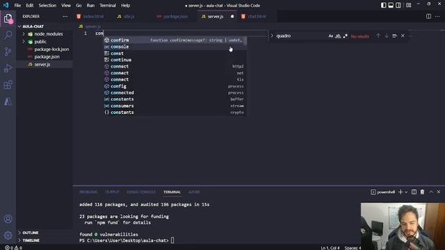 [Curso Criar Chat em NodeJS e Javascript] 6 - Criar Projeto Node смотреть онлайн