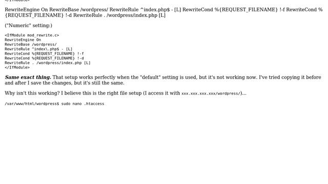 Wordpress: Why doesn't WP update my .htaccess file? смотреть онлайн