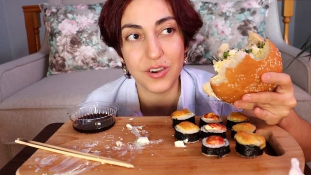 MUKBANG/ МУКБАНГ! СУШИ/РОЛЛЫ/ЯИЧНЫЙ БУРГЕР! ВРЕДНЫЕ ПРИВЫЧКИ! SUSHI / ROLLS! смотреть онлайн
