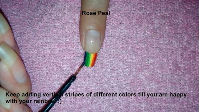 Rainbow French Manicure Nail Art Tutorial for Spring: (No Tools Nail Art Design) | Rose Pearl смотреть онлайн