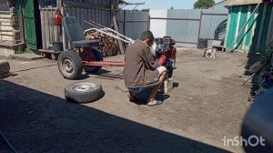 самодельный мотоблок на базе кпп Урал. замена сальника вторичного вала.