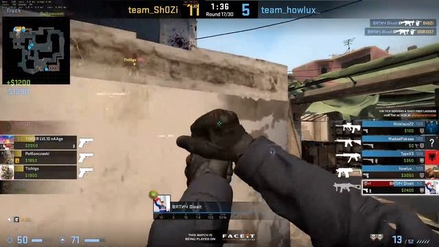 Quadro kill with UMP-45 + P2000 vs enemy's Eco-Round смотреть онлайн