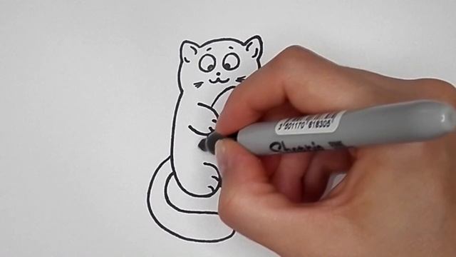 Как нарисовать МИЛОГО КОТЕНКА С РЫБКОЙ/1153/How to draw A CUTE KITTEN With A FISH смотреть онлайн