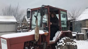 Заводим советский трактор т-25 в мороз.Холодный запуск трактора Т-25 в сыльный мороз без подогрева.