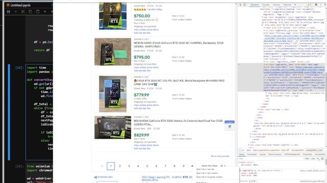 Web Scraping with Python, Selenium and BeautifulSoup for RTX 3060 Ebay sold prices смотреть онлайн