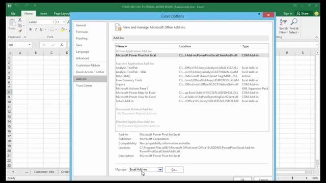 How To Activate Excel PowerPivot Add-Ins Tab смотреть онлайн