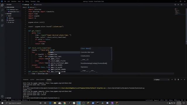 How to make an alarm in Python смотреть онлайн