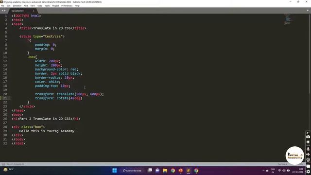 Rotate in css | how rotate works in css | rotate method | rotate property | Yuvraj Academy part #3 смотреть онлайн