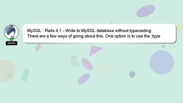MySQL : Rails 4.1 - Write to MySQL database without typecasting смотреть онлайн