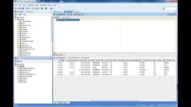 How to find the tablespaces in an Oracle Database - Database Tutorial 55 - Oracle DBA Tutorial смотреть онлайн