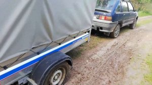 Заготовка валежника на дрова. пилим бурелом на дрова. Реальный тест прицепа кремень 31.