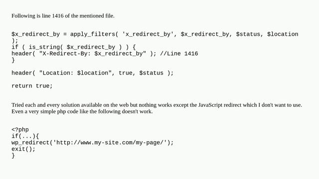 wp_redirect() doesn't work смотреть онлайн