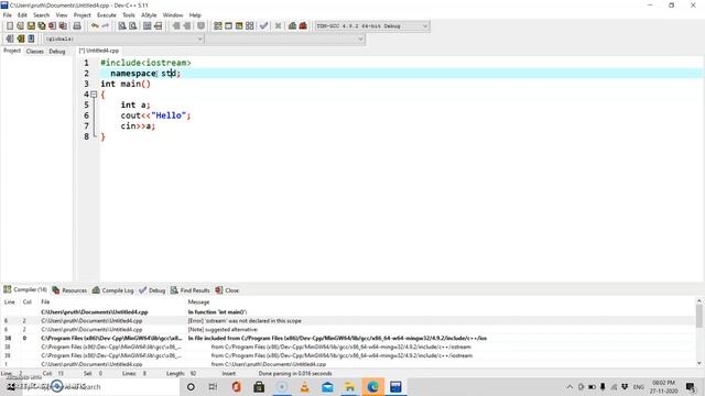What is Namespace? What is the use of std; смотреть онлайн