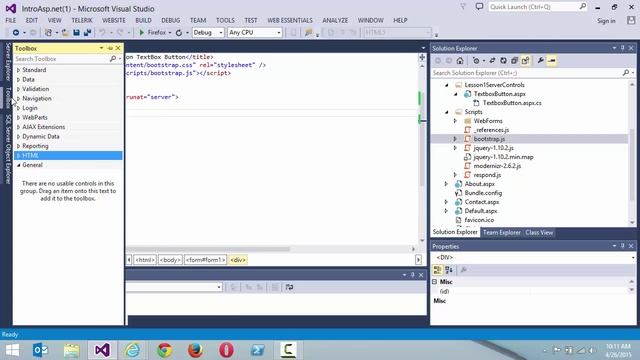 ASP.NET Textbox/Button Server Control : Learn ASP.NET with Bootstrap, Entity Framework, and C# смотреть онлайн