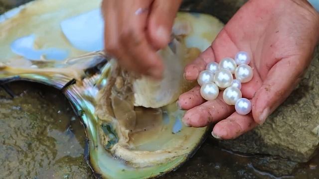 I found a rare treasure on a mother clam, which is an emerald green pearl смотреть онлайн