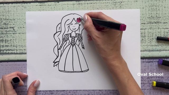 Как нарисовать принцессу РАПУНЦЕЛЬ / TANGLED смотреть онлайн