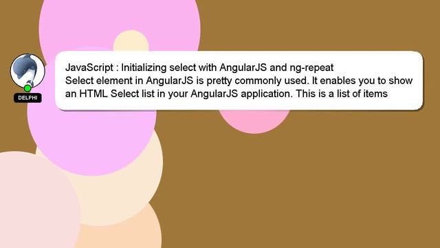 JavaScript : Initializing select with AngularJS and ng-repeat смотреть онлайн