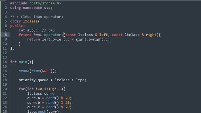 c++ priority queue for a custom class and a custom comparator смотреть онлайн