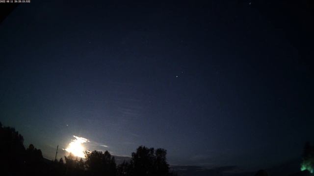 Персеиды 22:38 11.08.2022 (2 часть) ускорено в 30 раз (камера QHYIII462c) Троицко-Печорск