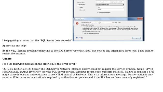 DevOps & SysAdmins: Amazon RDS SQL Server Express 2012 - Fail to log-in смотреть онлайн