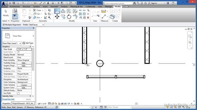 Revit tutorial - 05_12-Align Wall смотреть онлайн