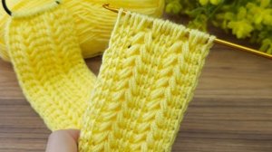 Повязка на голову крючком в тунисской технике вязания