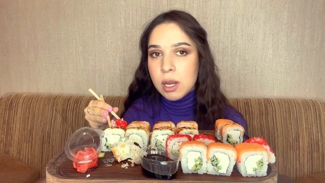 50 СУШИ/РОЛЛЫ МУКБАНГ/ЧТО ЗА КРАСОТА? #sushi