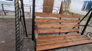 КАЧЕЛИ САДОВЫЕ КОВАНЫЕ. Металлические качели из витой трубы изготовление своими руками