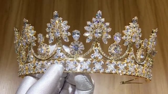 Роскошные европейские полные фианиты королевские короны циркония свадебные диадемы cz пышные смотреть онлайн