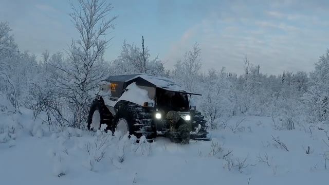 Шерп по снегу.