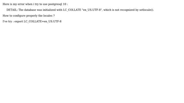 Install and configure the good locale for a postgresql error on ubuntu 18.04.2 смотреть онлайн