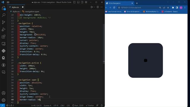9 dot navigation - using HTML, CSS & JS смотреть онлайн