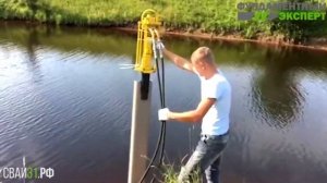 Укрепление берега водоема шпунтом