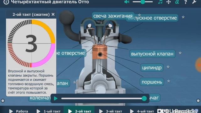Четырехтактный двигатель Отто 3D смотреть онлайн