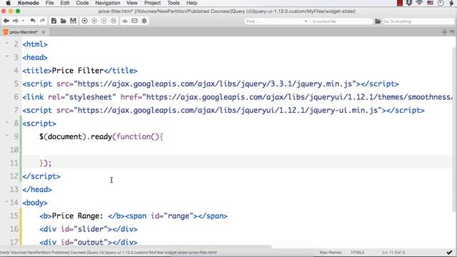 jQuery UI Project: Price Range Filter (Part 1) смотреть онлайн