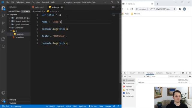 Curso JavaScript #05 - Declarando variáveis смотреть онлайн