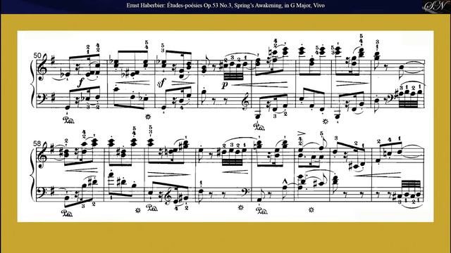 Ernst Haberbier: Étude Op.53 No.3, Spring’s Awakening, In G Major, From 32 Études-poésies Op.53&59