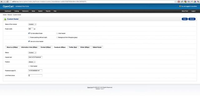 OpenCart Custom footer смотреть онлайн